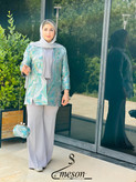 کت زنانه ژاکارد به همراه کیف تک رنگ