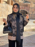 کت زنانه مجلسی جنس دانتل فرانسه و کرپ گرم بالا تک رنگ