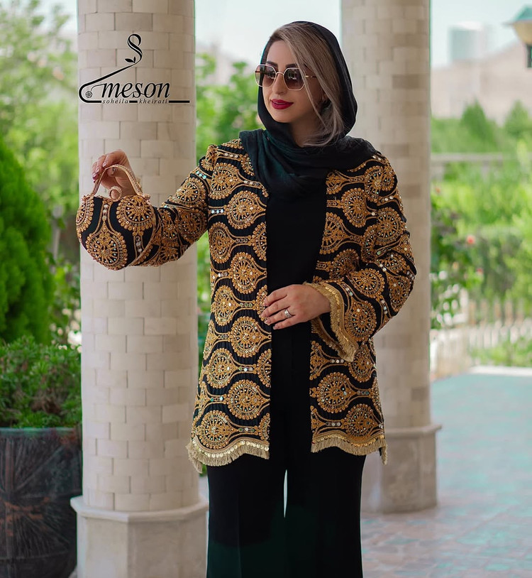 کت زنانه مجلسی جنس سوزندوز هندی به همراه کیف