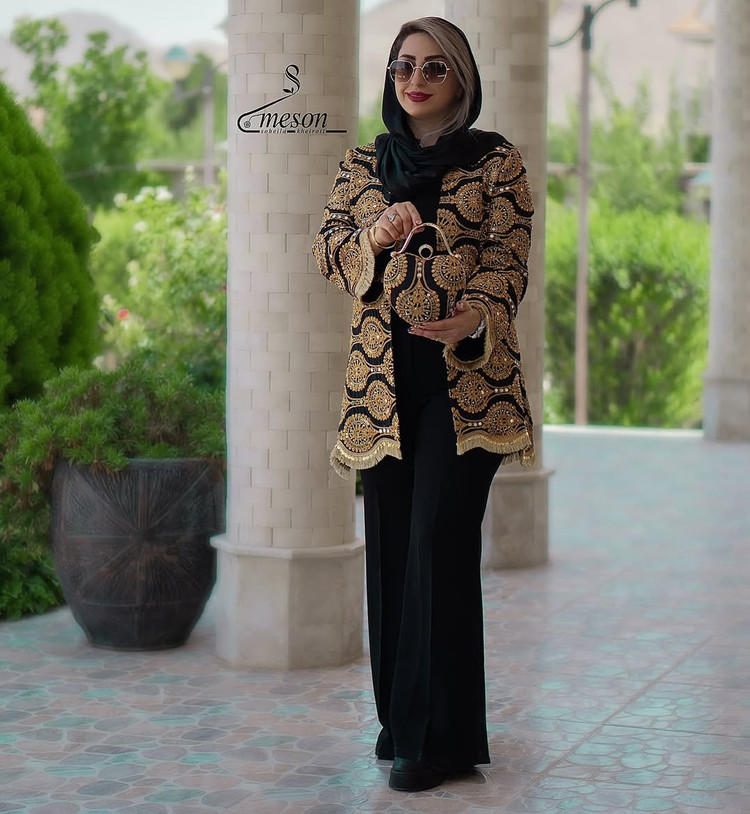 کت زنانه مجلسی جنس سوزندوز هندی به همراه کیف